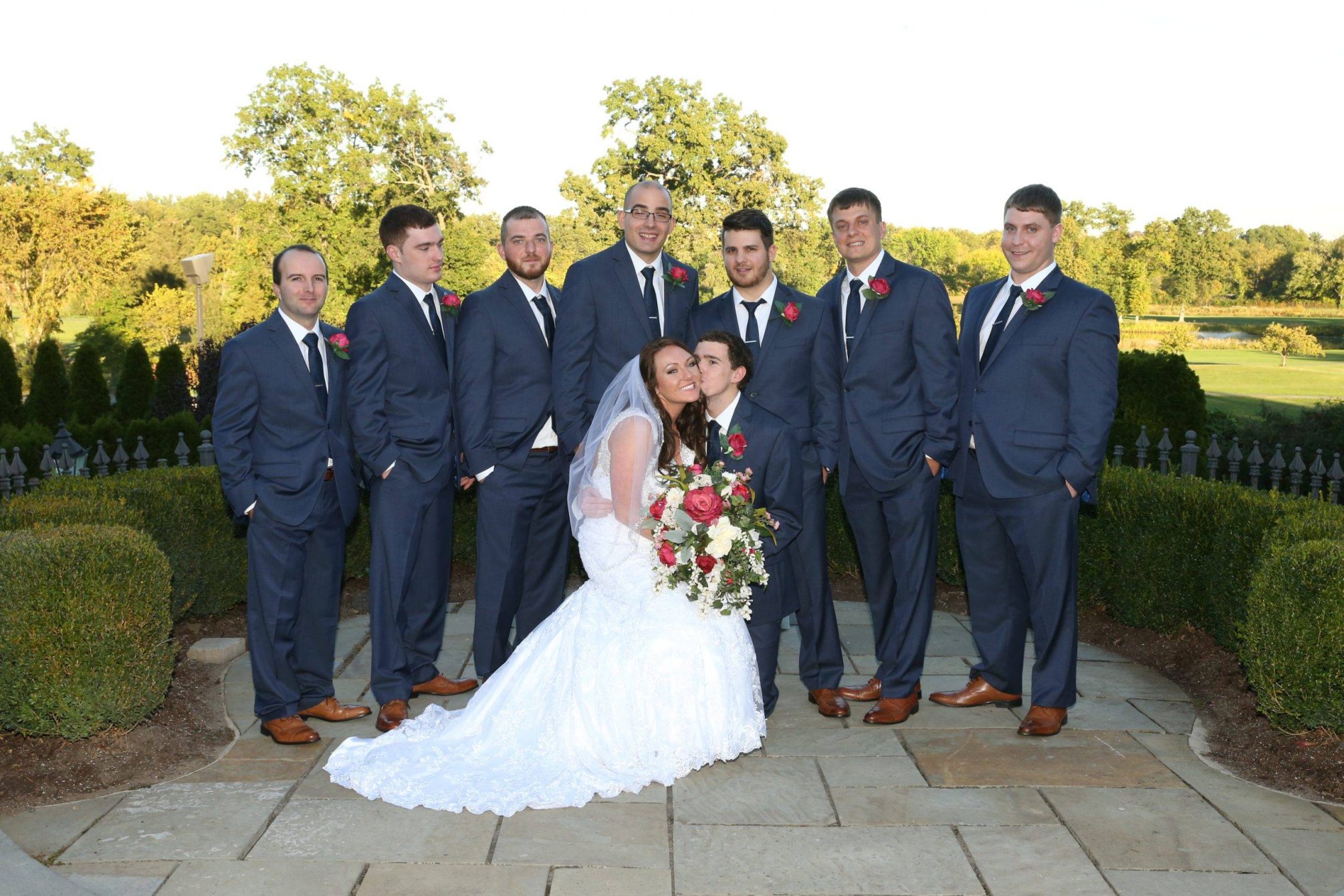 Park Savoy groomsmen with bride and groom