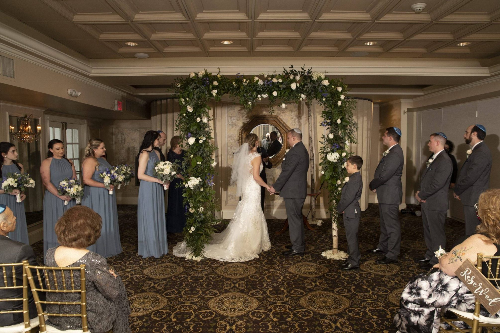 Olde Mill Inn wedding ceremony indoors